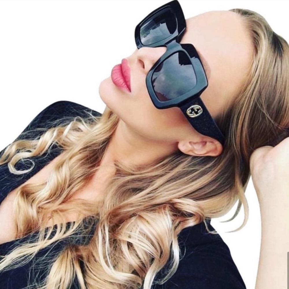 Gucci Black Rectangle Sunglasses - image 4